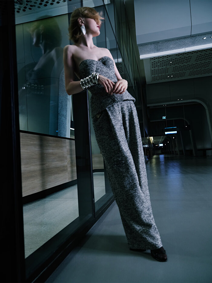 Nocturne Straplez Kalp Yaka Bluz