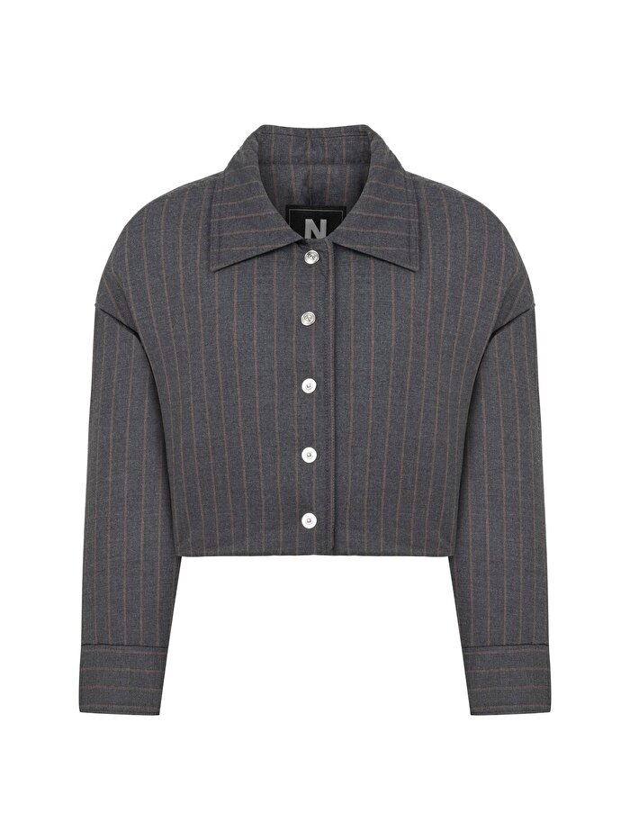 Nocturne Çizgili Vatkalı Mont