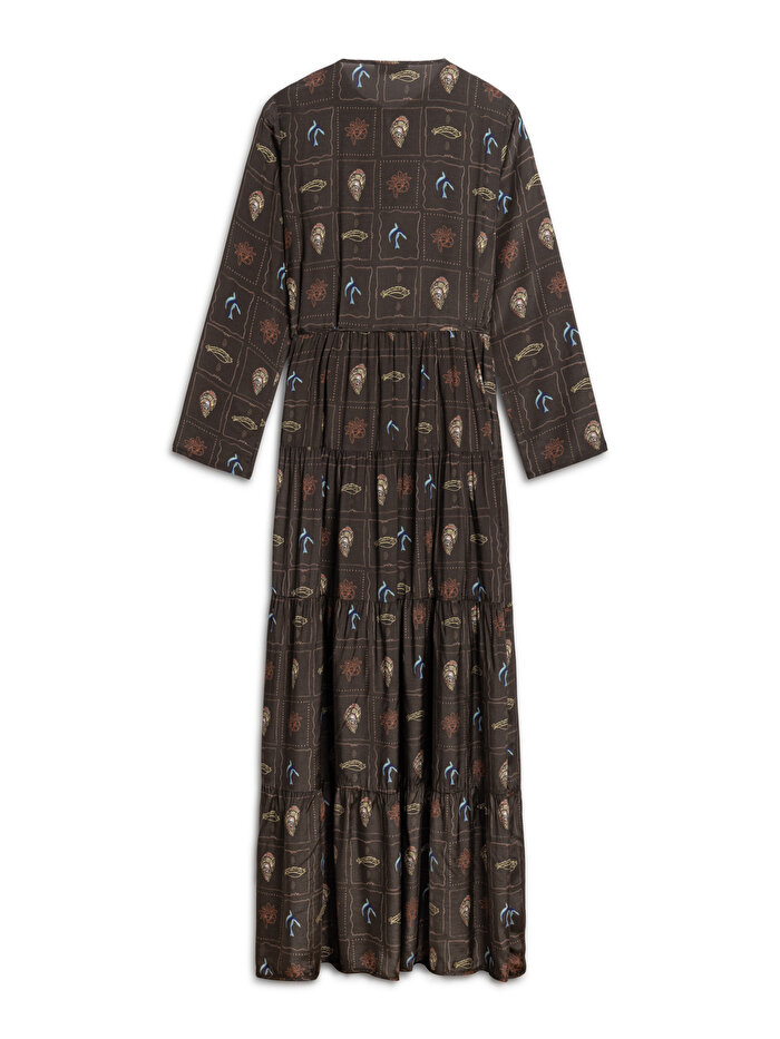 Nocturne Düğme ve İp Detaylı Maxi Elbise