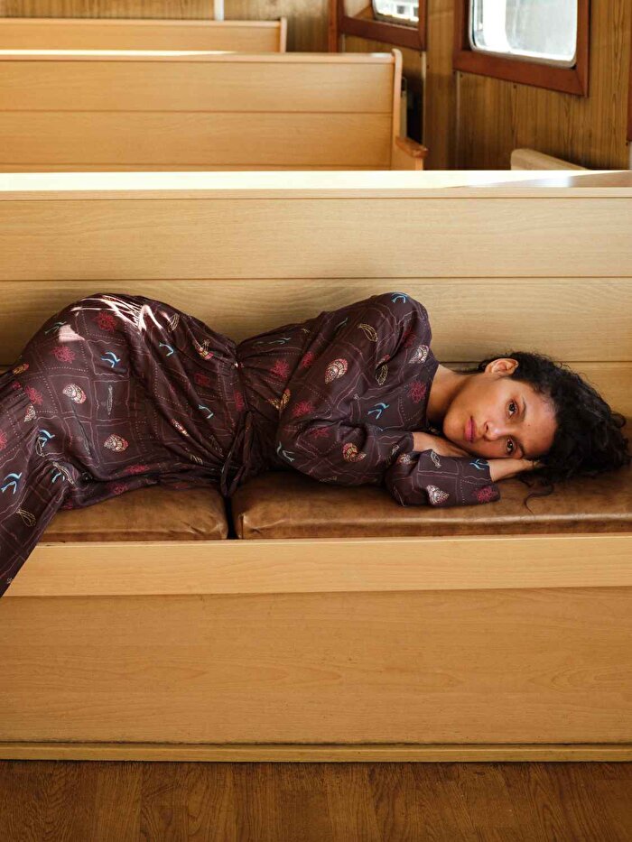 Nocturne Düğme ve İp Detaylı Maxi Elbise