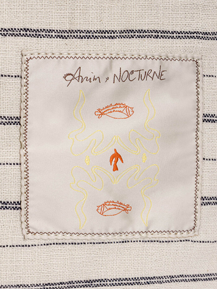 Nocturne Çizgili Tote Çanta