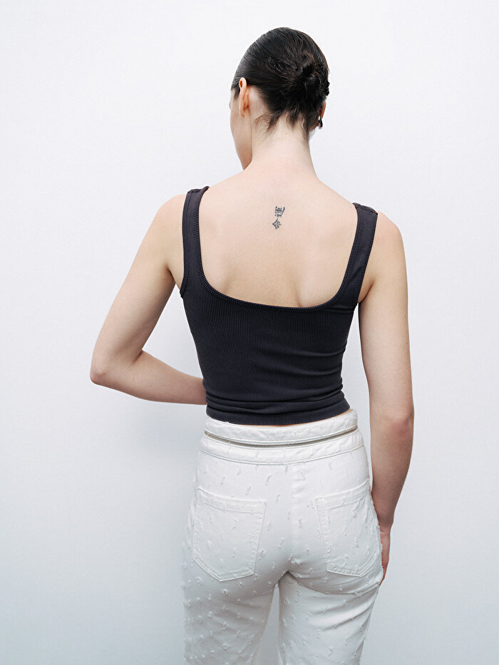 Nocturne Baskı Detaylı Crop Top