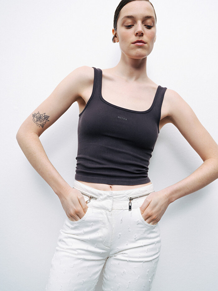 Nocturne Baskı Detaylı Crop Top