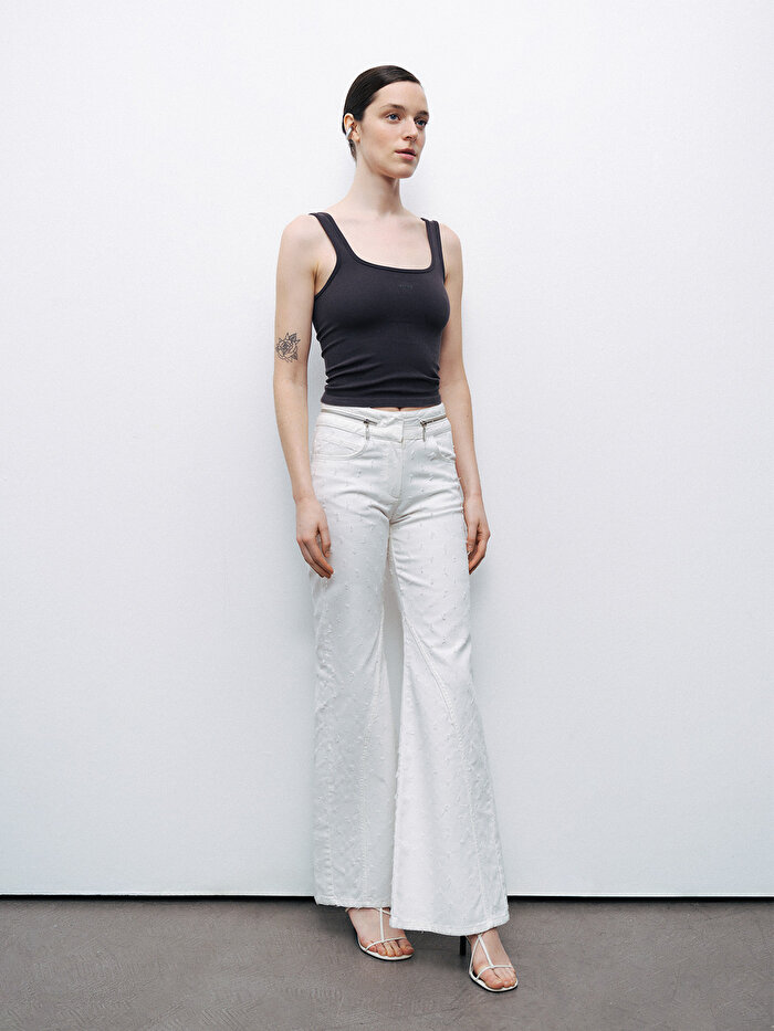 Nocturne Baskı Detaylı Crop Top