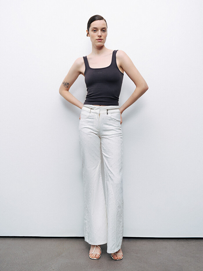 Nocturne Baskı Detaylı Crop Top