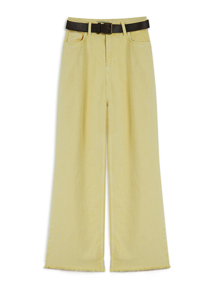 Nocturne Yüksek Bel Kemerli Jean Pantolon