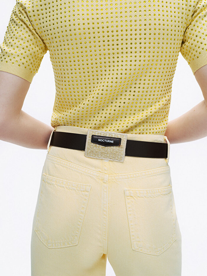 Nocturne Yüksek Bel Kemerli Jean Pantolon