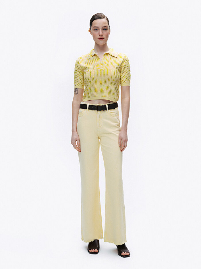 Nocturne Yüksek Bel Kemerli Jean Pantolon