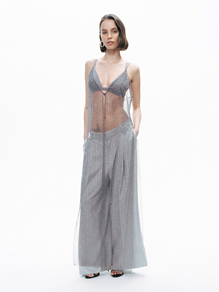 Nocturne Boncuk İşlemeli Maxi Yelek