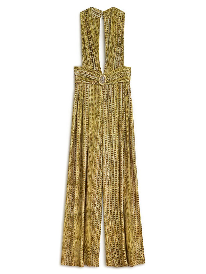 Nocturne Gold ve Taş Aksesuarlı Tulum