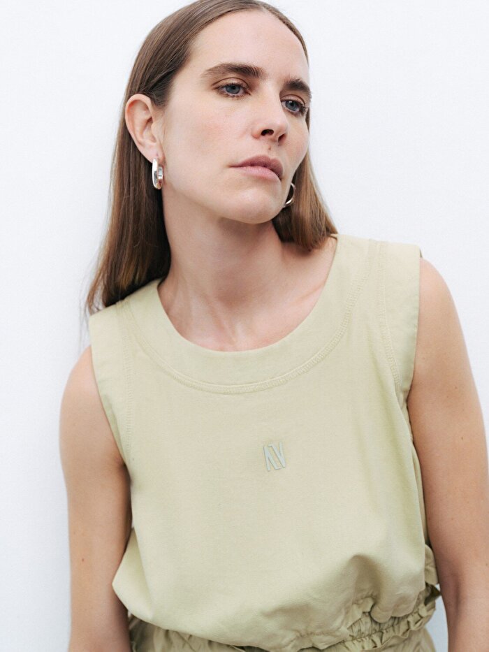 Nocturne Baskı Detaylı Crop Top