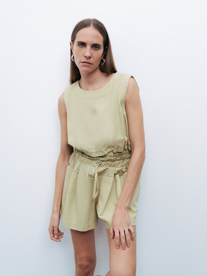 Nocturne Baskı Detaylı Crop Top