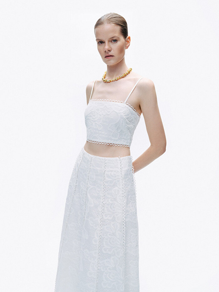 Nocturne Brodeli Crop Top