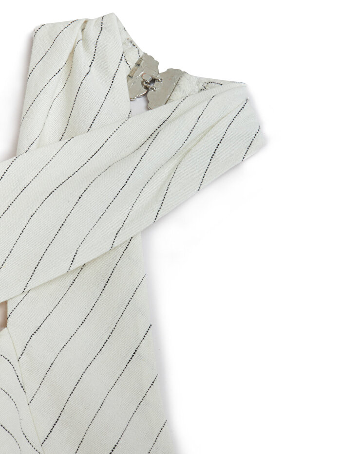 Nocturne Boyundan Bağlamalı Keten Bluz