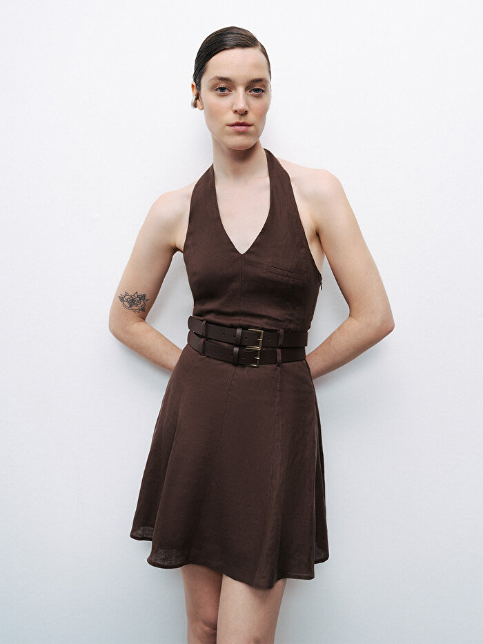 Nocturne Çift Kemer Detaylı Mini Elbise