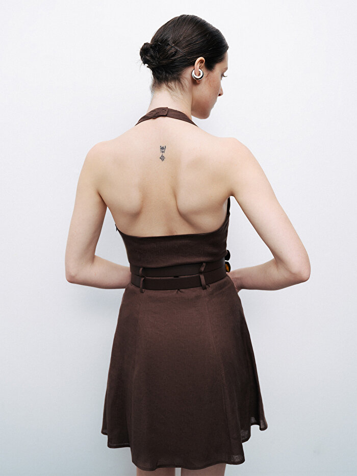 Nocturne Çift Kemer Detaylı Mini Elbise