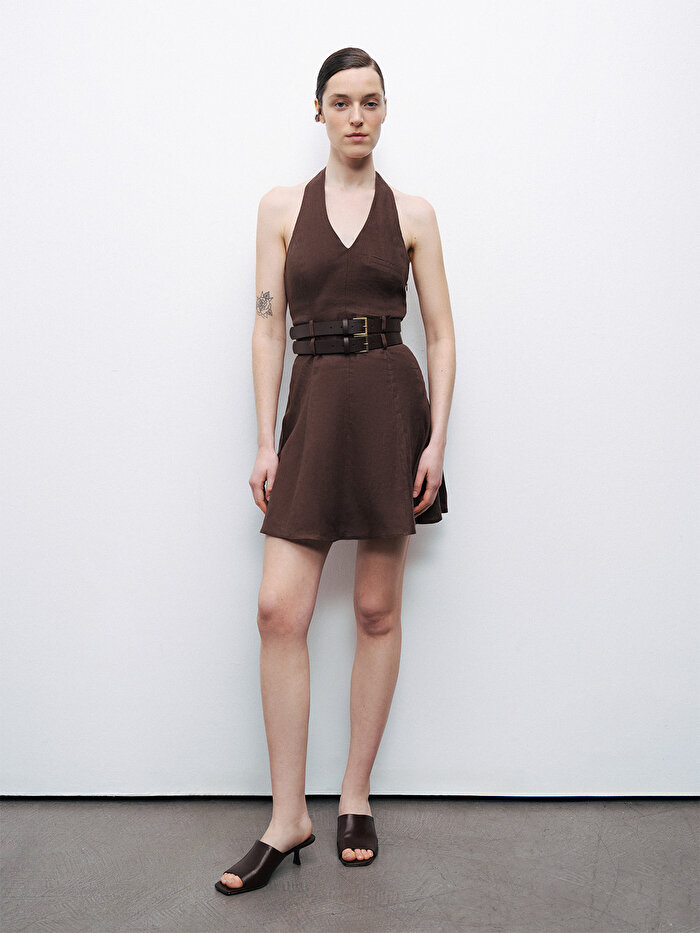 Nocturne Çift Kemer Detaylı Mini Elbise