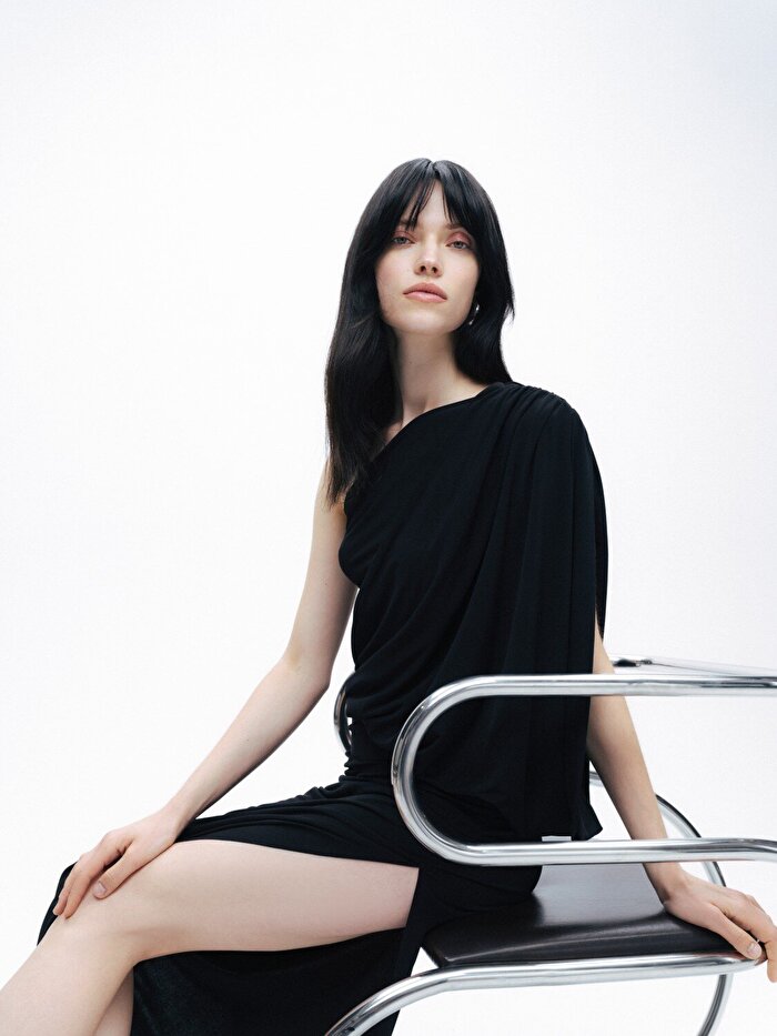 Nocturne Drape Detaylı Maxi Elbise