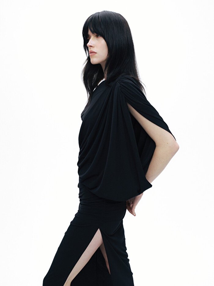 Nocturne Drape Detaylı Maxi Elbise