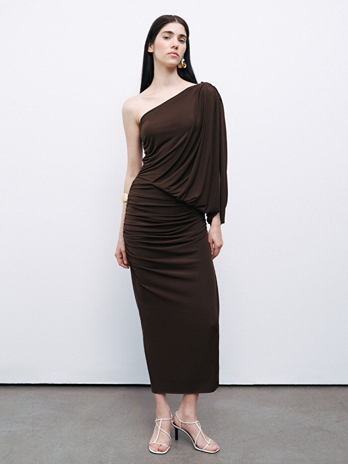 Nocturne Drape Detaylı Maxi Elbise