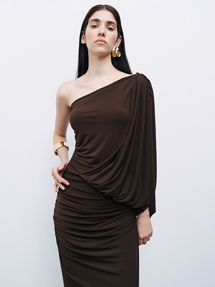 Nocturne Drape Detaylı Maxi Elbise