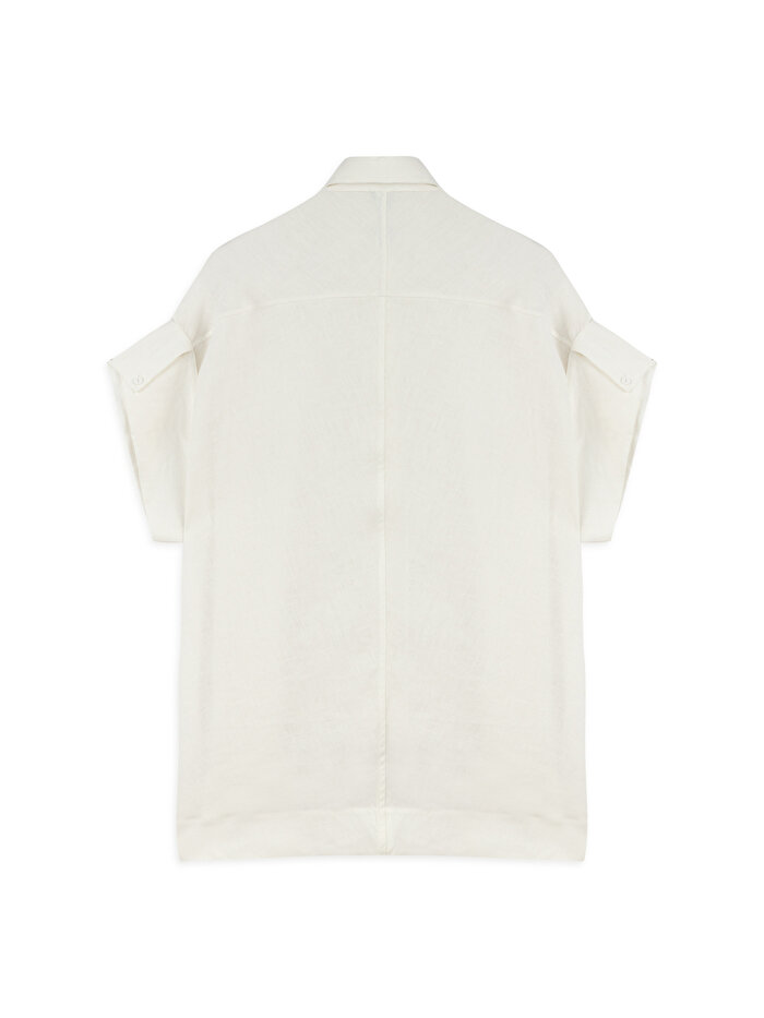 Nocturne Dökümlü Keten Gömlek