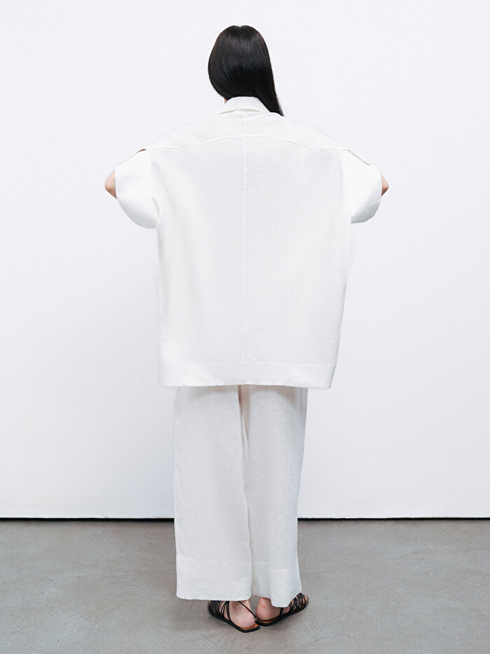 Nocturne Dökümlü Keten Gömlek