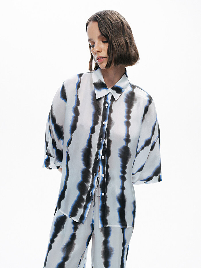 Nocturne Batik Desenli Dökümlü Gömlek