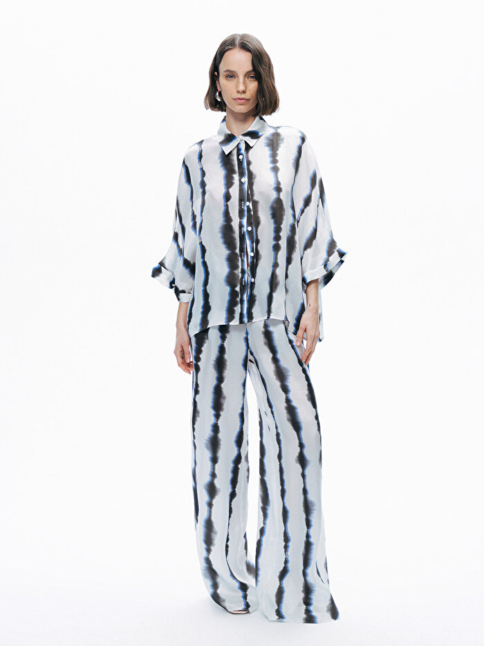 Nocturne Batik Desenli Dökümlü Gömlek