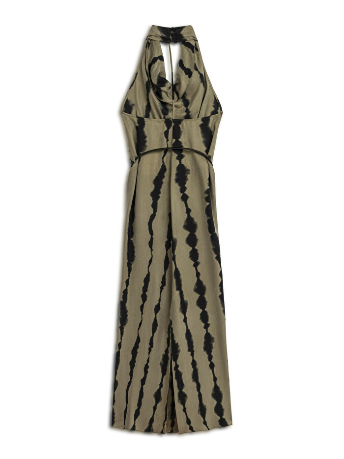 Nocturne Kemer Detaylı Desenli Maxi Elbise