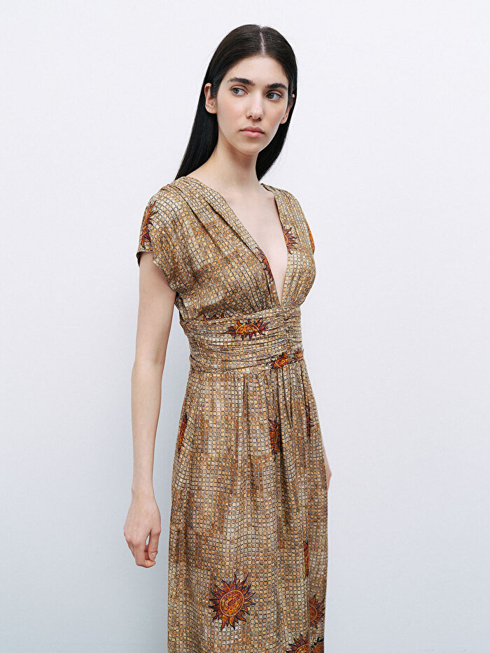 Nocturne Desenli Maxi Elbise