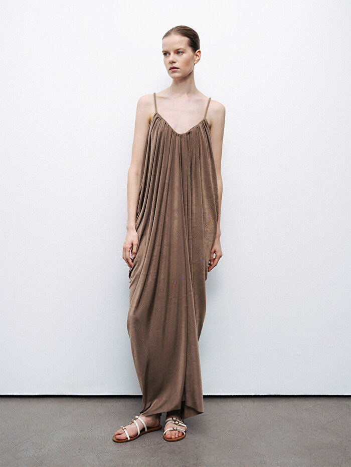 Nocturne Drape Detaylı Dökümlü Maxi Elbise