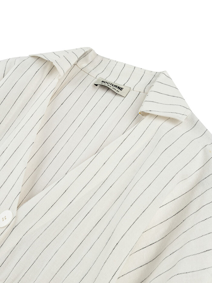 Nocturne Gömlek Görünümlü Keten Elbise