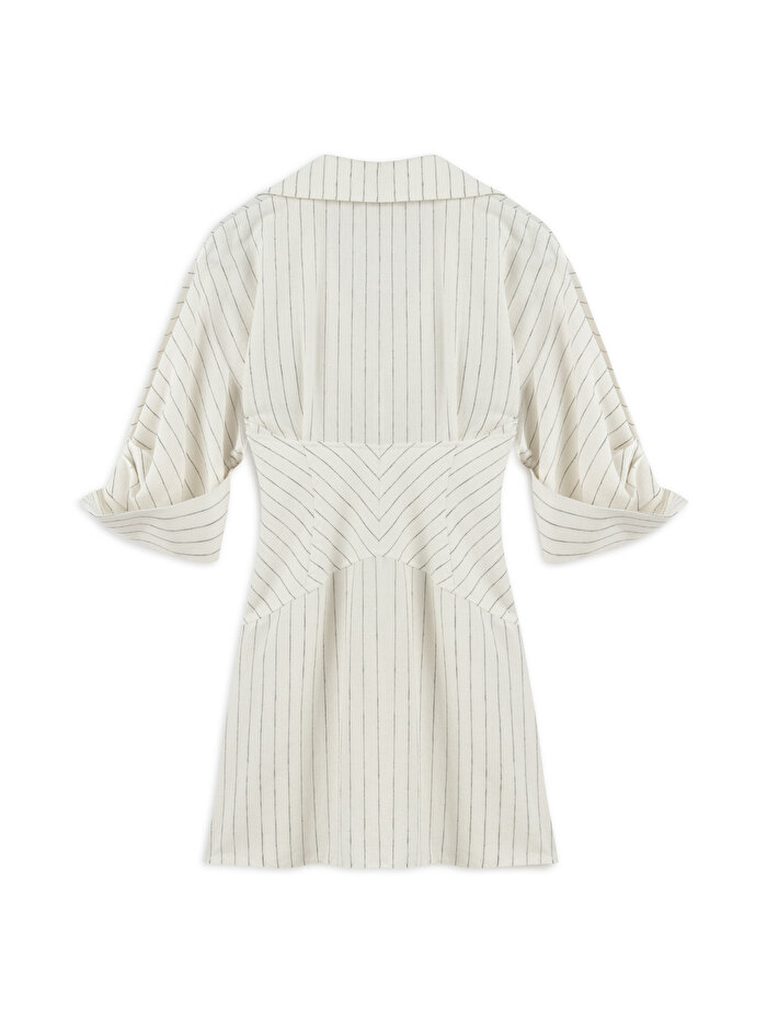 Nocturne Gömlek Görünümlü Keten Elbise