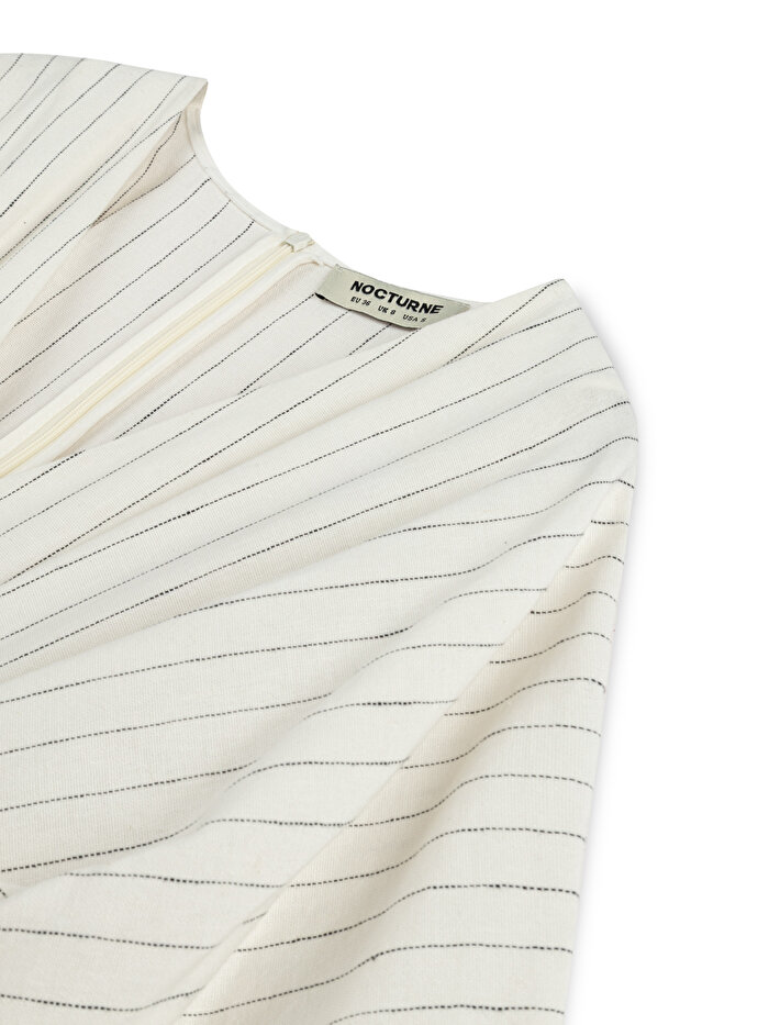 Nocturne Kemerli Keten Midi Elbise