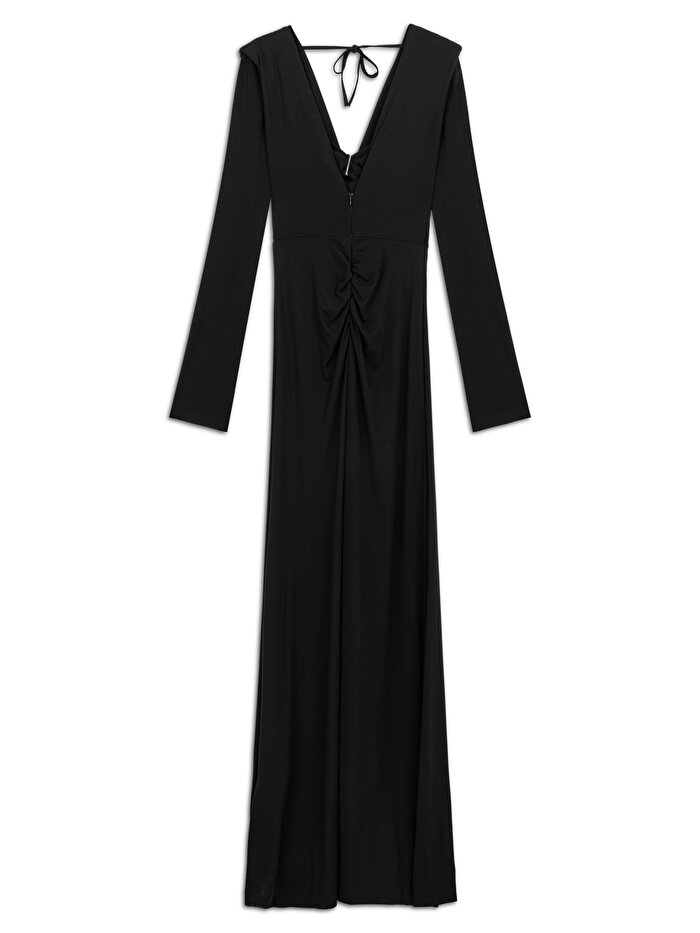Nocturne Vatkalı Aksesuar Detaylı Maxi Elbise