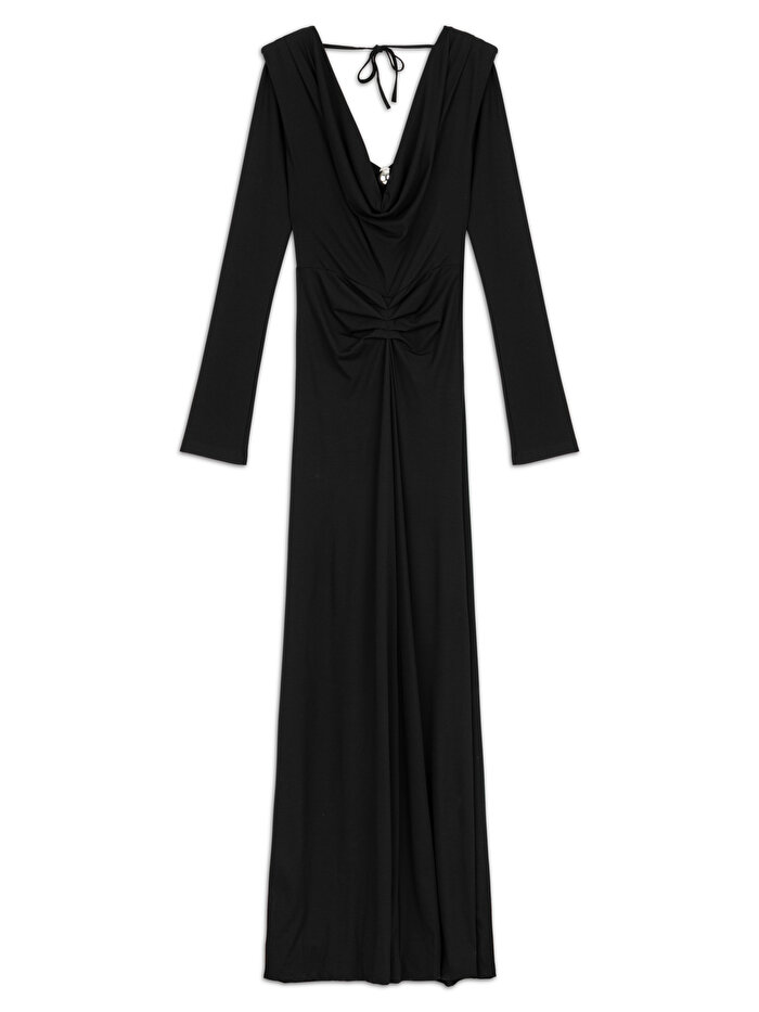 Nocturne Vatkalı Aksesuar Detaylı Maxi Elbise