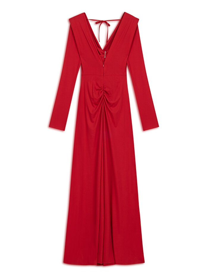 Nocturne Vatkalı Aksesuar Detaylı Maxi Elbise