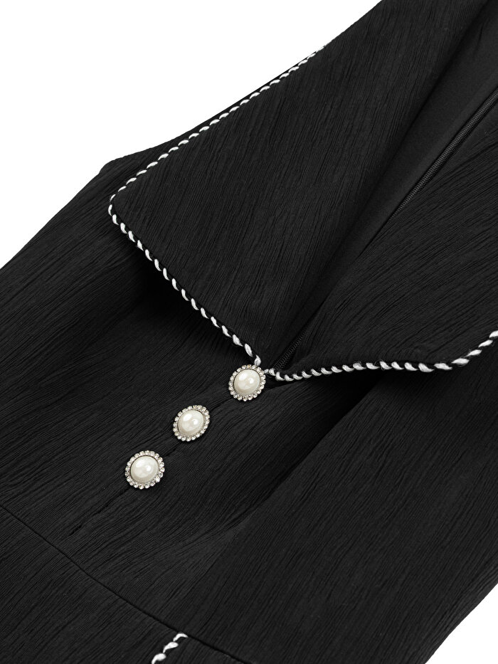 Nocturne İnci Aksesuar Düğmeli Mini Elbise