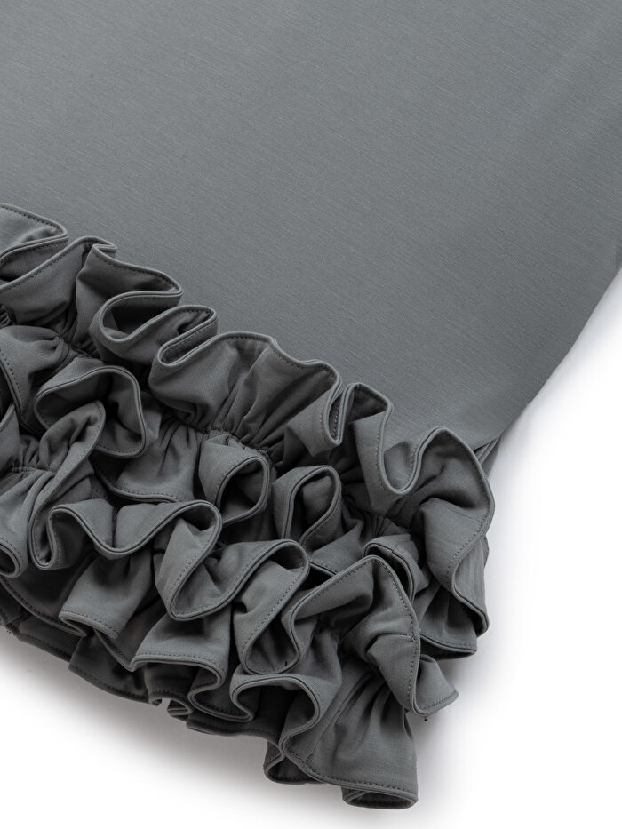 Nocturne Fırfır Detaylı Jarse Midi Elbise