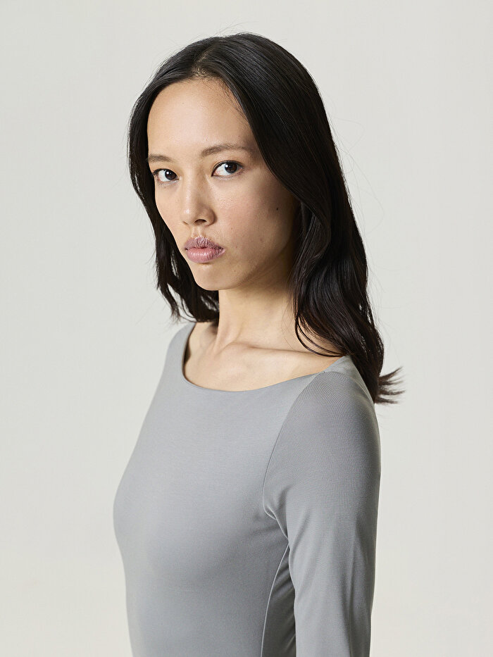 Nocturne Fırfır Detaylı Jarse Midi Elbise