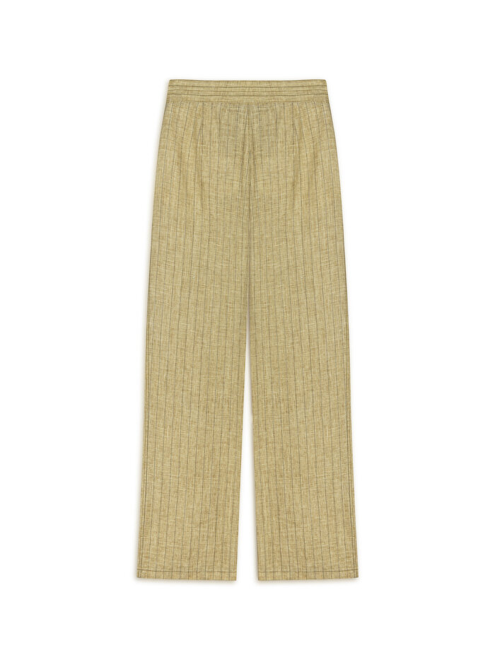 Nocturne Çizgili Keten Pantolon