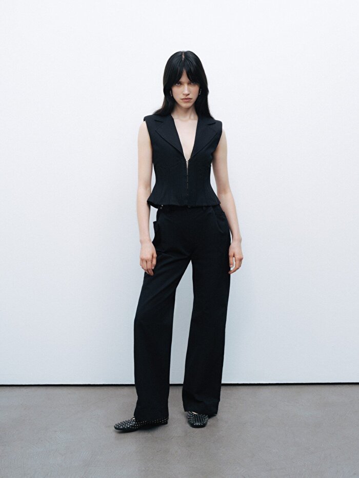 Nocturne Beli Agraf Detaylı Pantolon