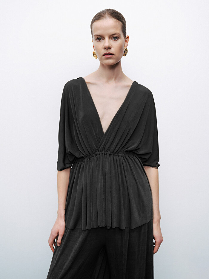 Nocturne Boncuk Aksesuarlı Bluz