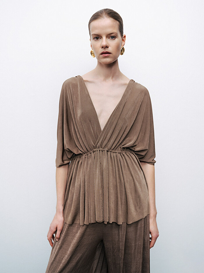 Nocturne Boncuk Aksesuarlı Bluz