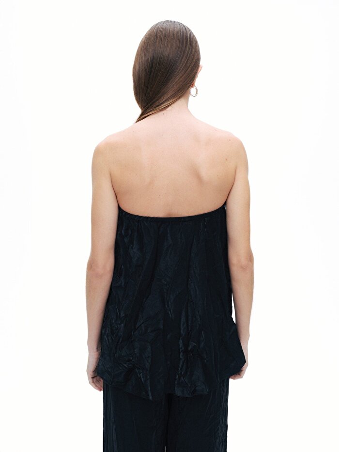 Nocturne Kırışık Görünümlü Straplez Bluz