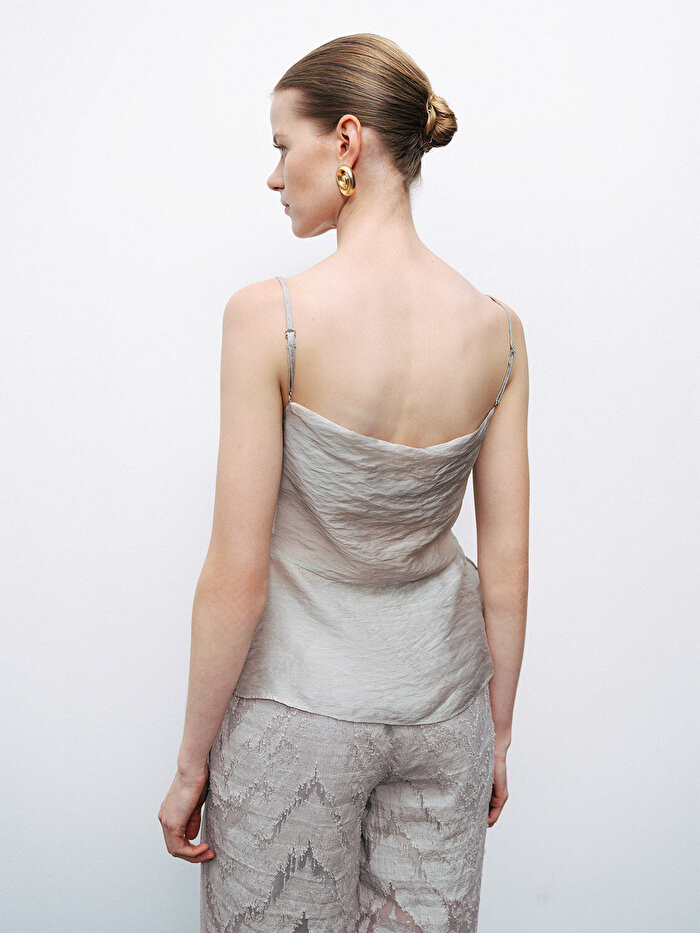 Nocturne Yırtmaçlı Askılı Bluz