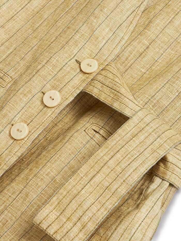 Nocturne Bağlama Detaylı Keten Yelek