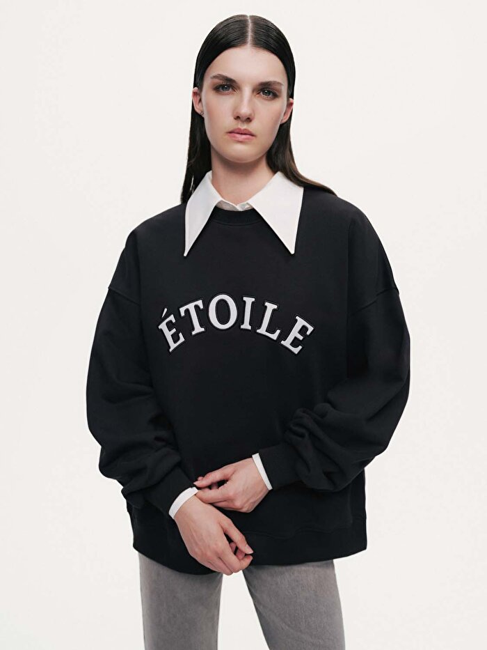 Nocturne Dokuma Yazılı Sweatshirt