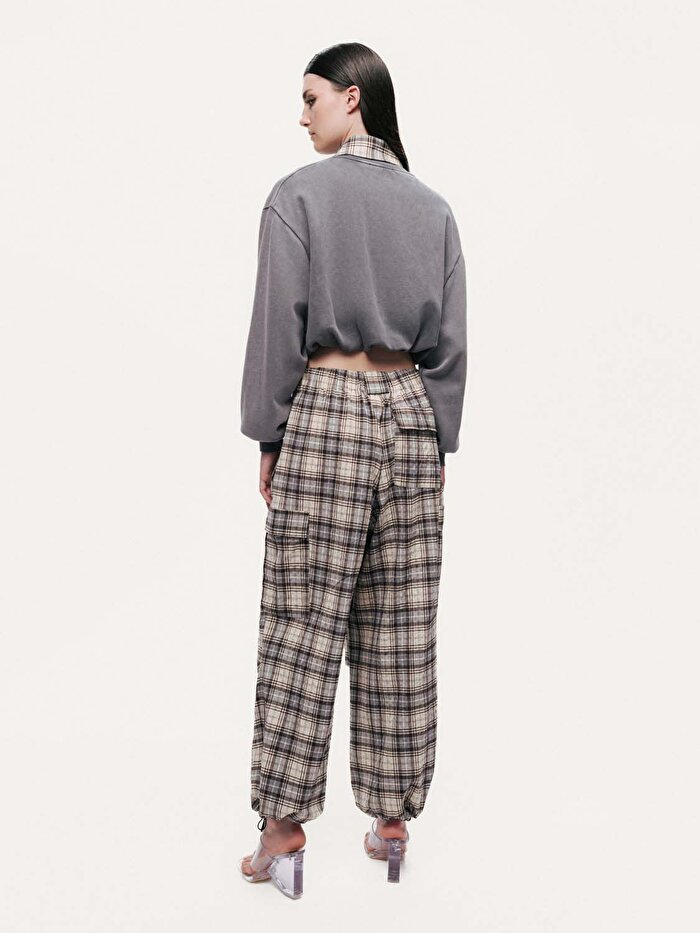 Nocturne Ekose Gömlek Detaylı Sweatshirt